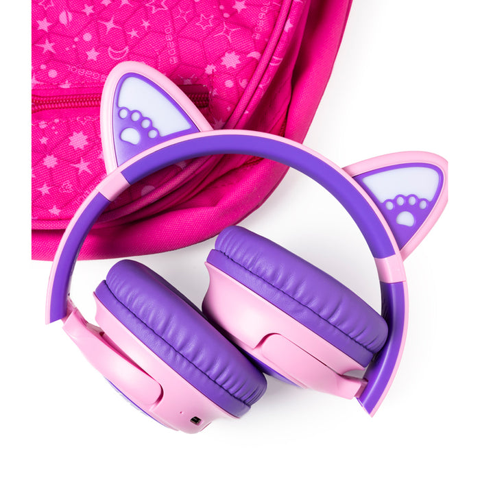 Стерео слушалки POWERLOCUS BOBO CAT KIDS PINK/PUR