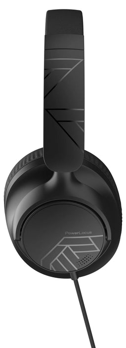 Слушалки с микрофон PowerLocus - PWired, черни