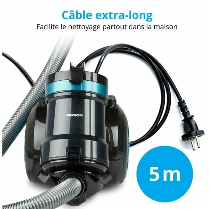 Прахосмукачка Medion цвят тюркоаз Черен/Син 800 W