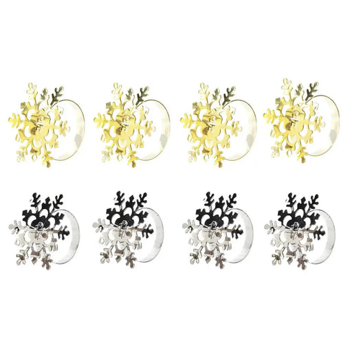 Пръстен за Салфетки DKD Home Decor Комплект Метал Снежинки