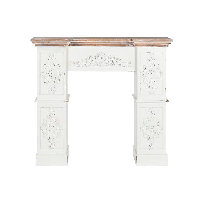 Предна част на камината Home ESPRIT Бял Естествен Ела