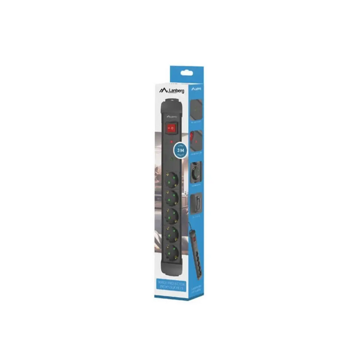 Предпазител от пренапрежение Lanberg sp1 3m 5x шуко