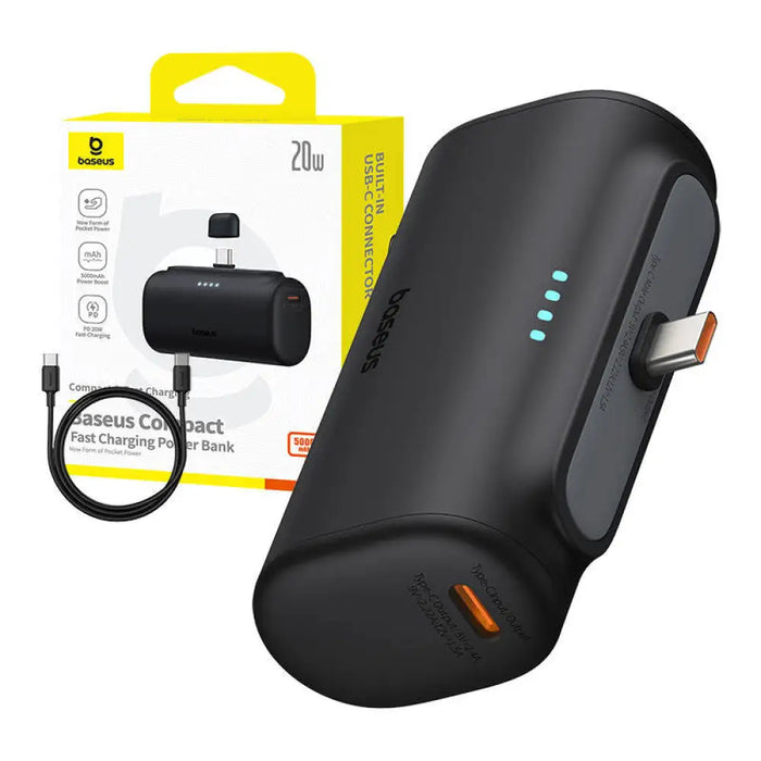 Преносима батерия Baseus Compact 5000mAh 20W USB-C черна