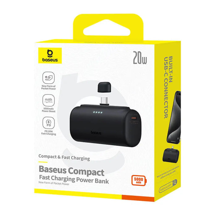Преносима батерия Baseus Compact 5000mAh 20W USB-C черна
