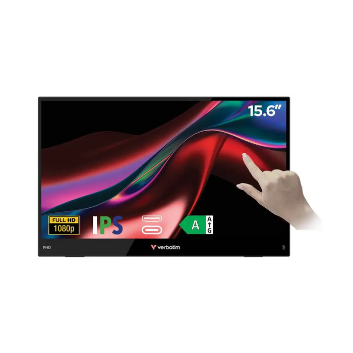 Преносим 15,6-инчов сензорен монитор Verbatim с ОСВЕТЛЕНИЕ