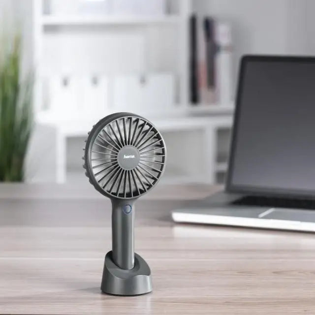 Преносим вентилатор HAMA USB LED Акумулатор Сив
