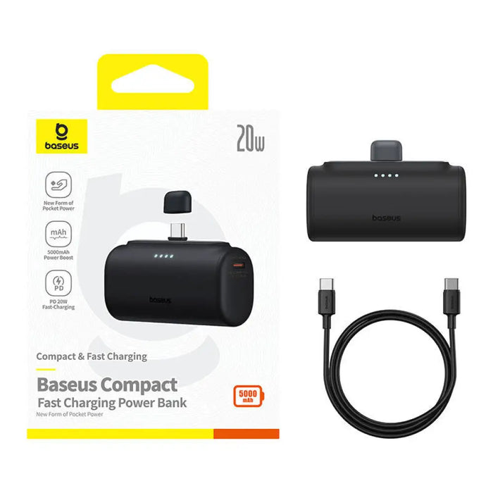 Преносима батерия Baseus Compact 5000mAh 20W USB-C черна