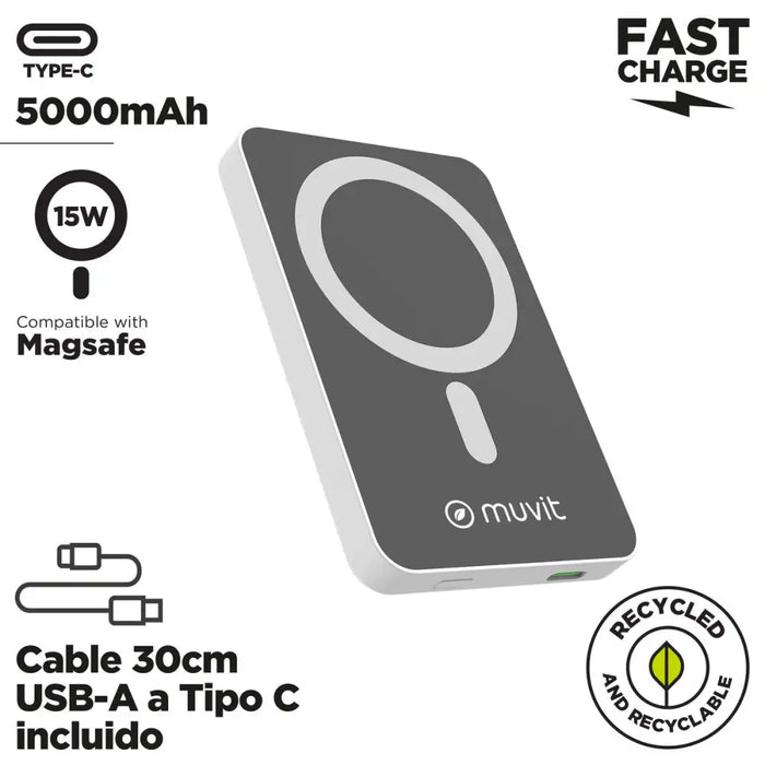 Преносима батерия Powerbank Muvit for Change DP51AQ-R Бял
