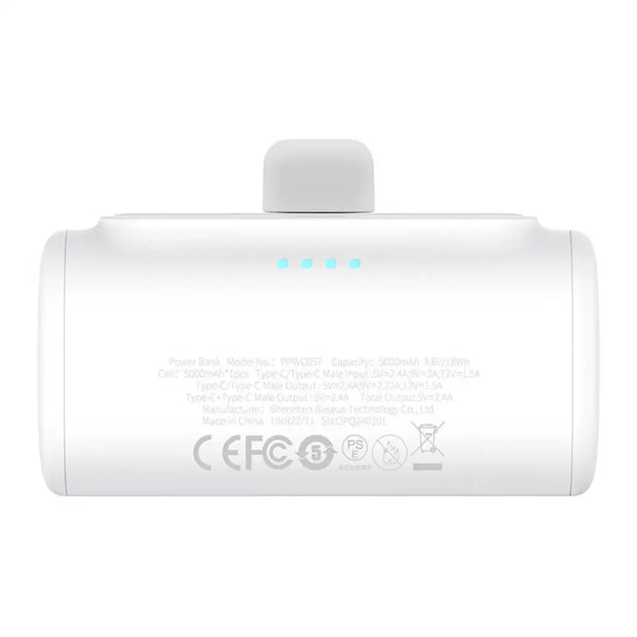 Преносима батерия Baseus Compact 5000mAh 20W USB-C бяла