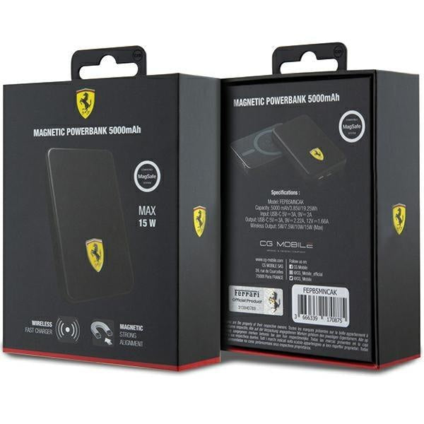 Преносима батерия Ferrari FEPB5MNCAK 15W 5000mAh черна /