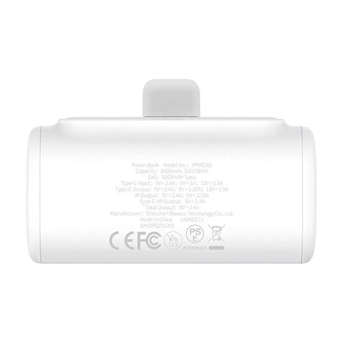Преносима батерия OS-Baseus Compact IP 5000mAh 20W бяла