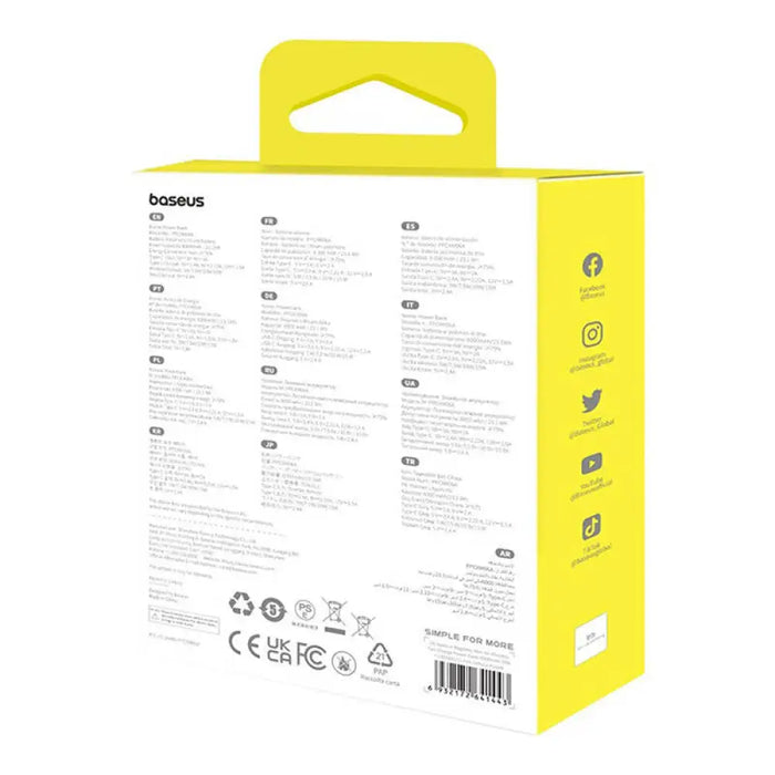 Преносима батерия Baseus 6000 mAh 20W лилава