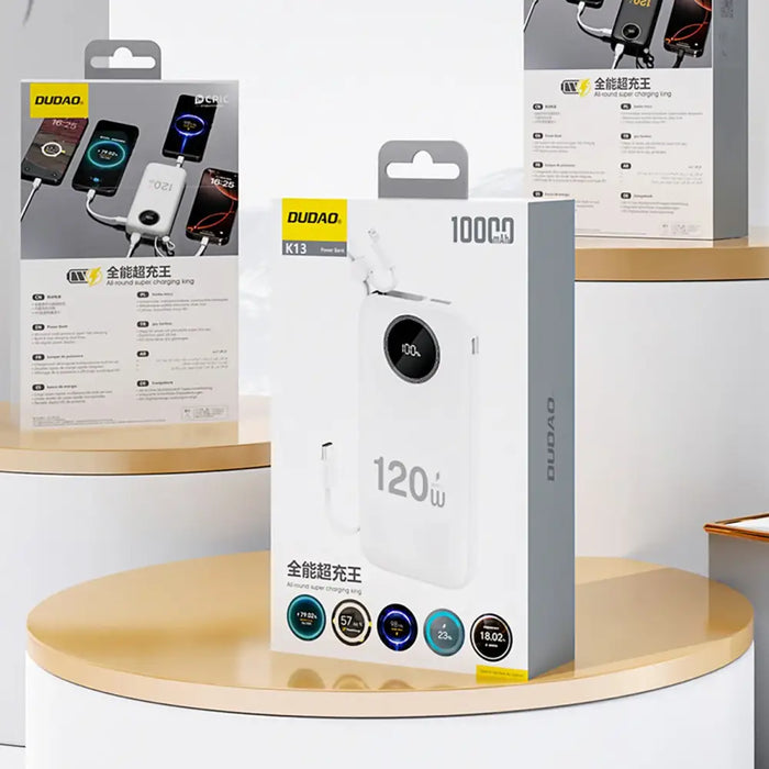 Преносима батерия Powerbank 10000mAh Dudao K13 Бяла