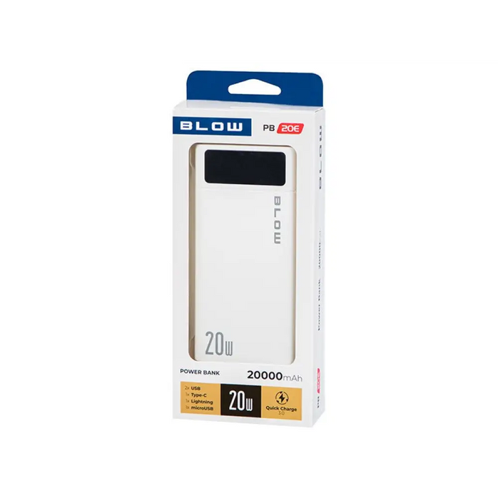 Преносима батерия Powerbank 20000mAh QC + PD 20W