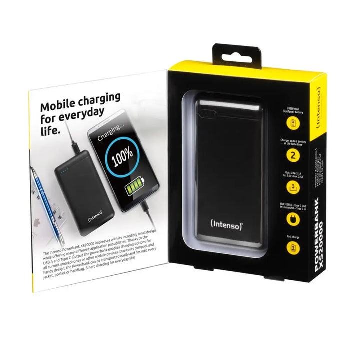 Преносима батерия Powerbank INTENSO Черен 20000 mAh