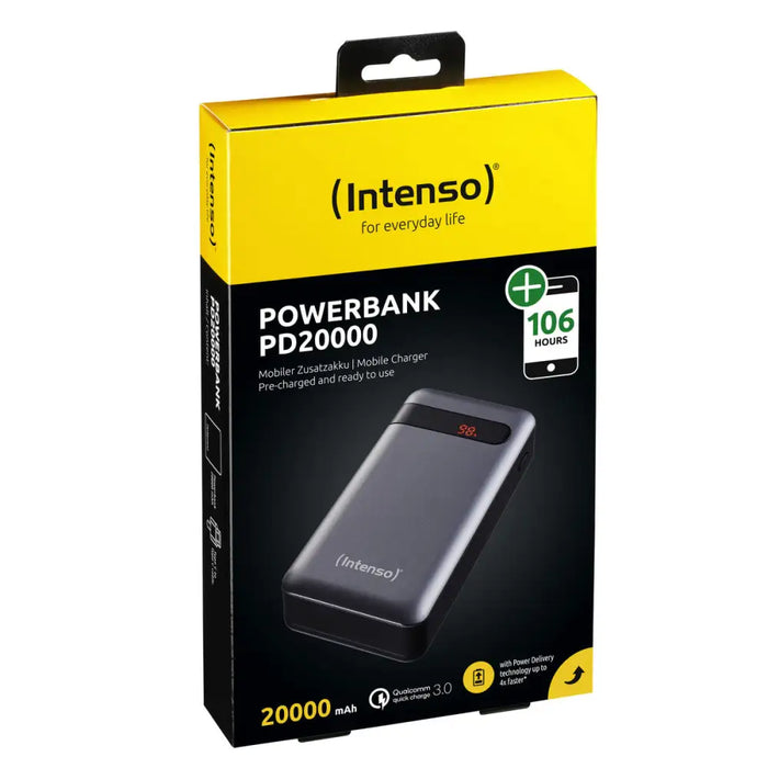 Преносима батерия Powerbank INTENSO Черен Антрацит 20000 mAh