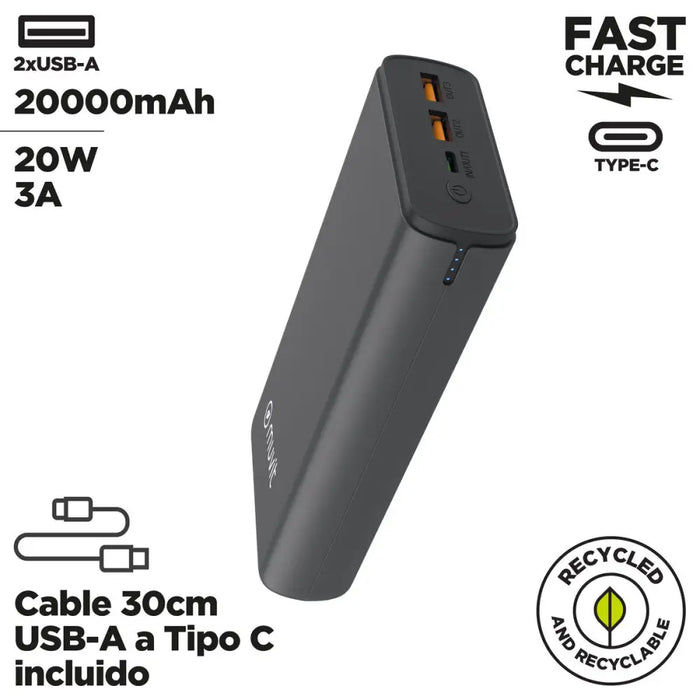 Преносима батерия Powerbank Muvit for Change DP200G-R-PD