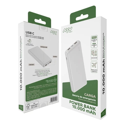 Преносима батерия Powerbank Myway Бял 10000 mAh
