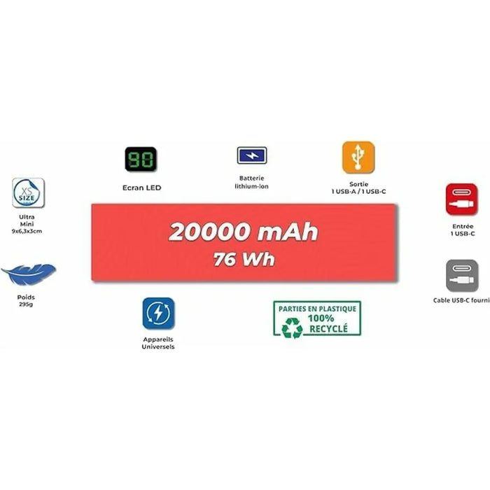 Преносима батерия Powerbank Wonder Wonder WX20 Сребрист