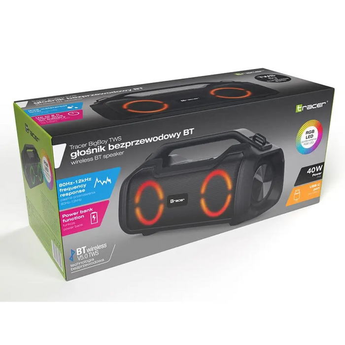 Преносими блутут колони Tracer BigBoy Черен 40 W