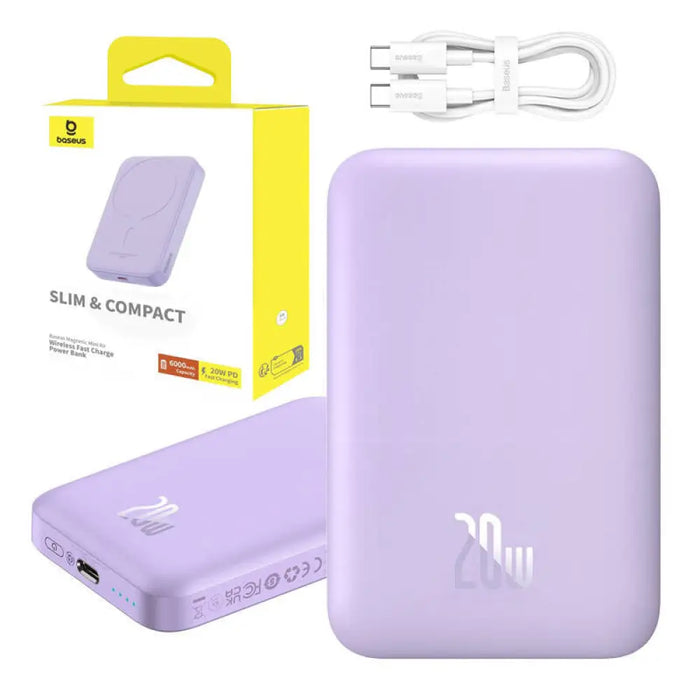 Преносима батерия Baseus 6000 mAh 20W лилава