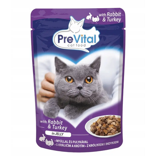 PREVITAL Пуйка и заек в желе - мокра храна за котки - 100гр