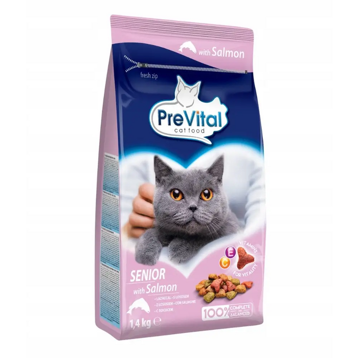 PREVITAL Senior Salmon - суха храна за котки - 1,4кг