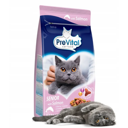 PREVITAL Senior Salmon - суха храна за котки - 1,4кг