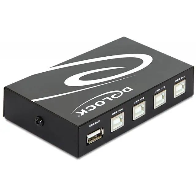 Превключвател Delock Ръчен 4 x USB 2.0 порта Черен