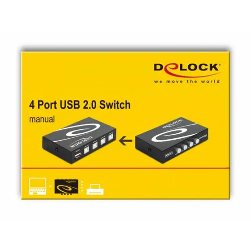 Превключвател Delock Ръчен 4 x USB 2.0 порта Черен