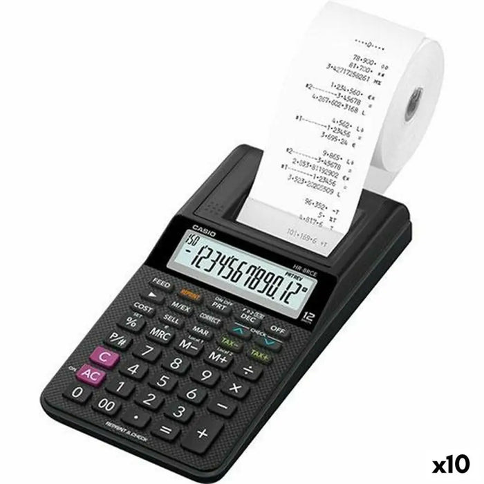 Принтер калкулатор Casio HR-8RCE Черен (10 броя)