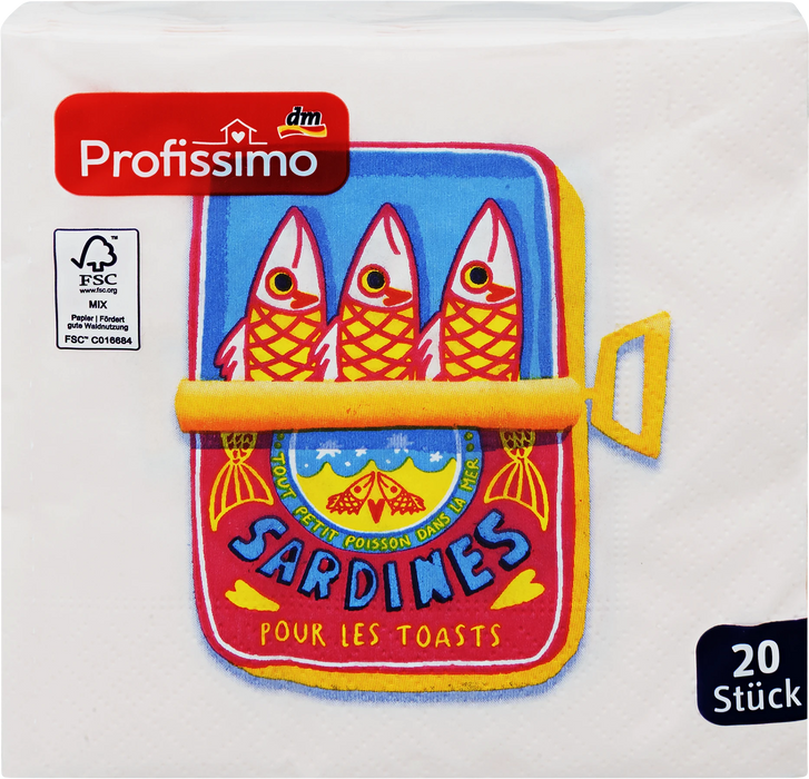 Салфетки Сардини 25 x 25 см, 20 бр