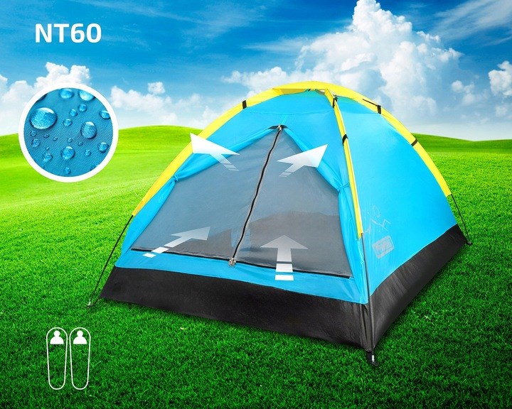 ТУРИСТИЧЕСКА ПАЛАТКА ДВУМЕСНА ALPENAIR IGLO CAMPING ВОДОУСТОЙЧИВА МРЕЖА ПРОТИВ КОМАРИ