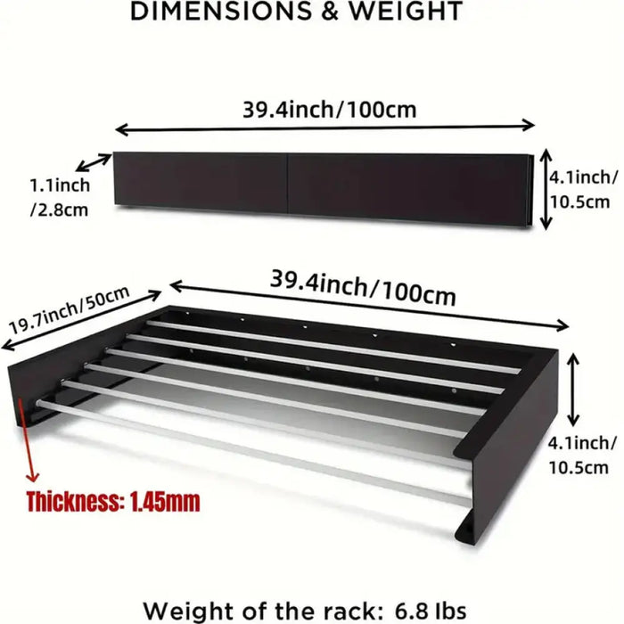 ПРОСТОР СУШИЛНИК ЗА ДРЕХИ 1М ЧЕРЕН MAK