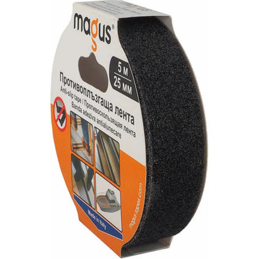 ПРОТИВОПЛЪЗГАЩА ЛЕНТА 5 M/25 MM ЧЕРЕН ЦВЯТ MAGUS AS-5black