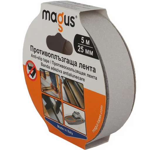 ПРОТИВОПЛЪЗГАЩА ЛЕНТА MAGUS 5М/25ММ ПРОЗ