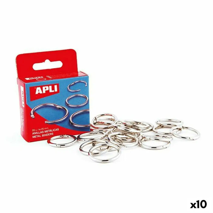 Пръстени Apli Сребрист Ø 38 mm Подвързване (10 броя)