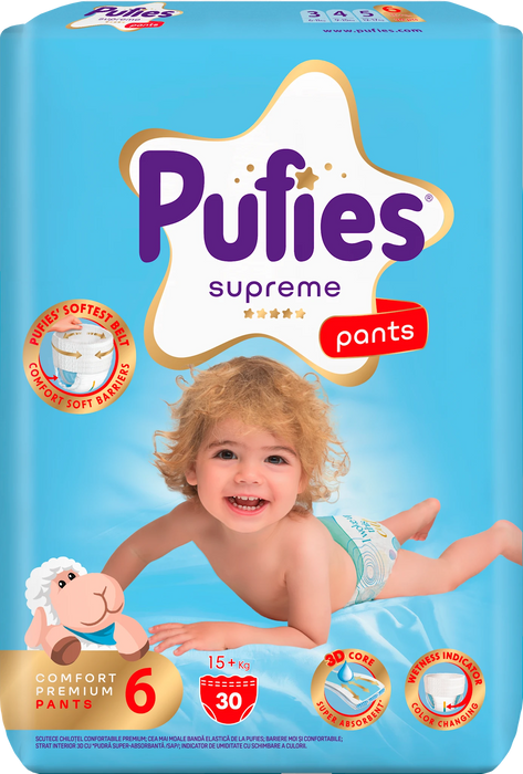 Гащички Supreme, размер 6 (15+ kg), 30 бр