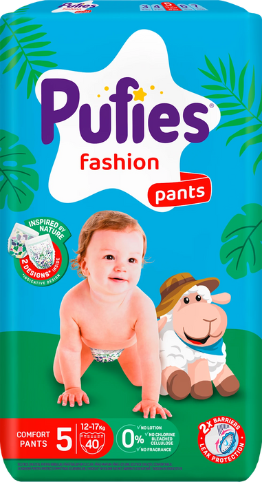 Пелени гащички Fashion&Nature, Junior, Размер 5 (12-17 kg), 40 бр