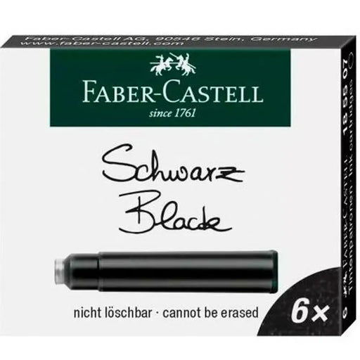 Пълнител с мастило за писалка Faber-Castell Черен 6 Части