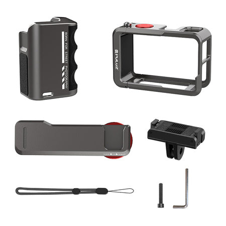 Метален защитен калъф с дръжка Puluz за DJI Osmo Action 5 Pro / Action 4 / Action 3