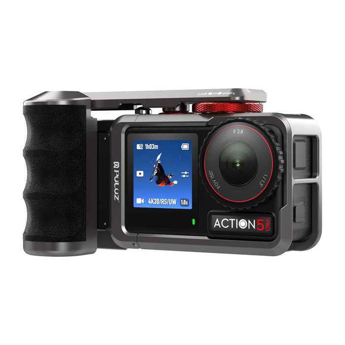 Метален защитен калъф с дръжка Puluz за DJI Osmo Action 5 Pro / Action 4 / Action 3