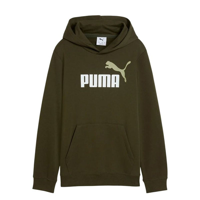 Детски суичър с качулка Puma Essentials 2 Color No.1 Log Тъмнозелено Маслина