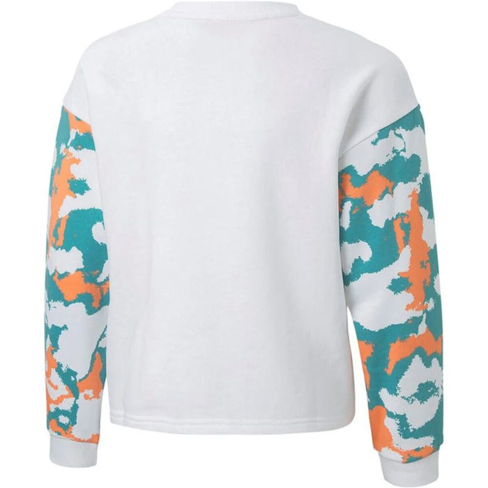 Суитчър без Качулка за Момиче Puma Alpha Crew Бял