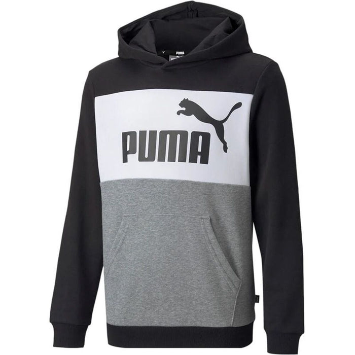 Детски суичър с качулка Puma Essential Colorblock Boys Black Черен