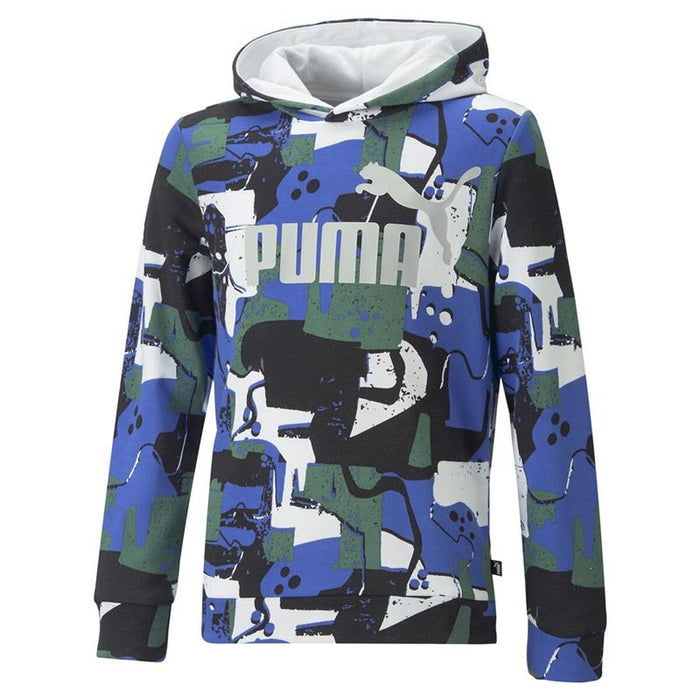 Детски суичър с качулка Puma Essentials+ Street Art Aop Син