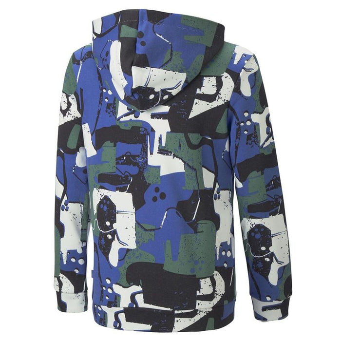 Детски суичър с качулка Puma Essentials+ Street Art Aop Син