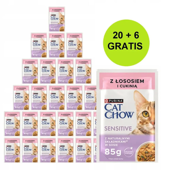 PURINA Cat Chow Sensitive със сьомга и тиквички в сос