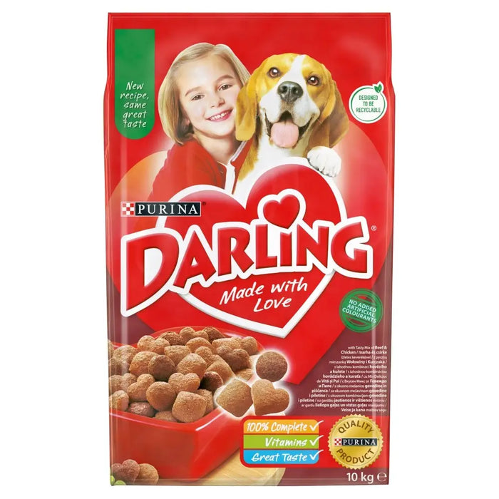 PURINA Darling Beef с пиле - суха храна за кучета - 10 кг