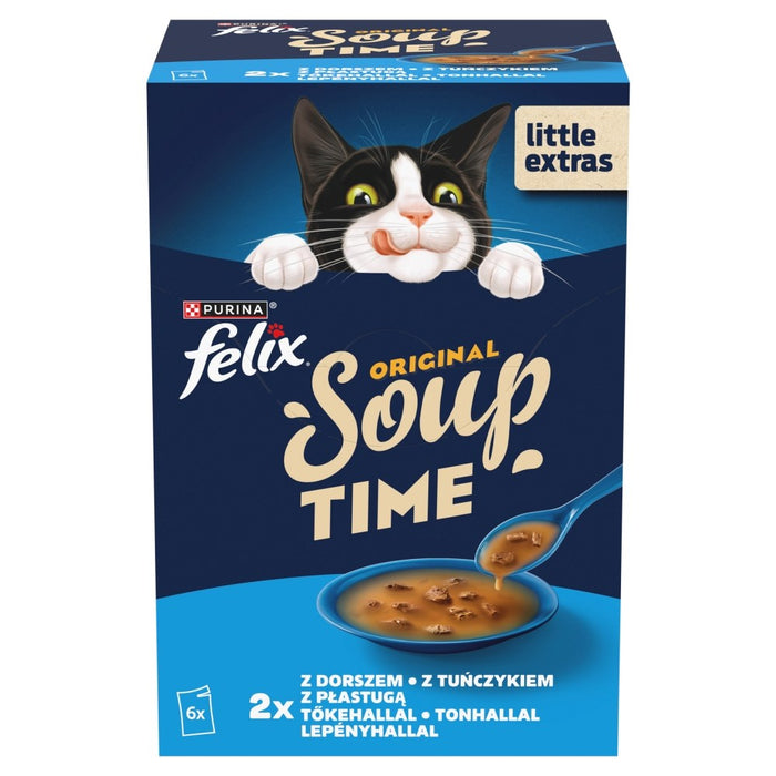 PURINA Felix Original Soup Time Box Fish - мокра храна за котки - 6x48 г